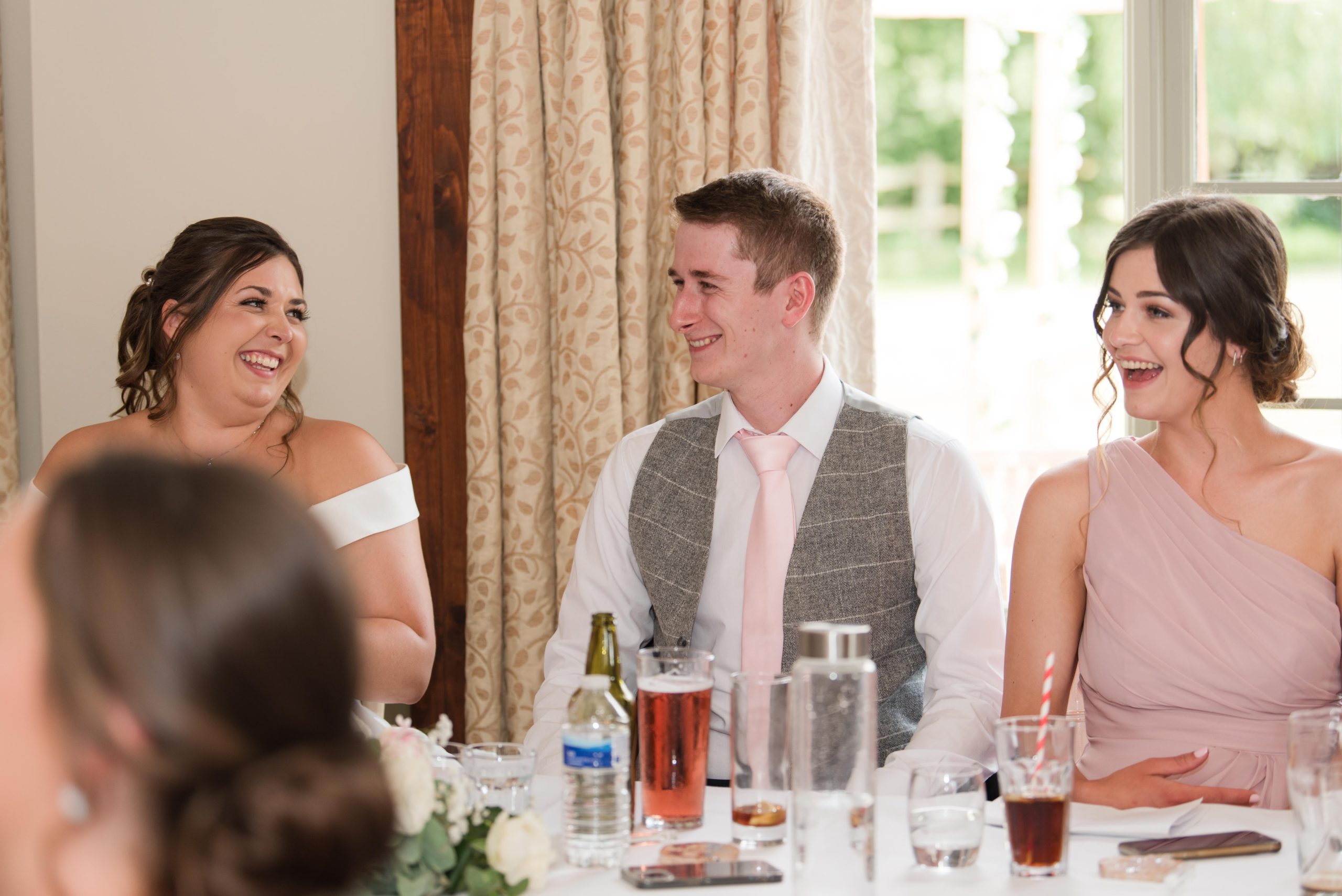 bride and grooms reaction to speech